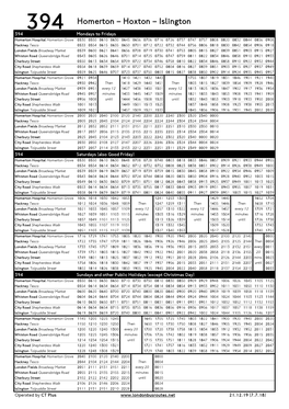 394 Homerton – Hoxton – Islington