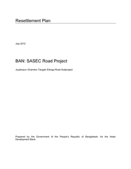 RP: Bangladesh: SASEC Road Connectivity Project