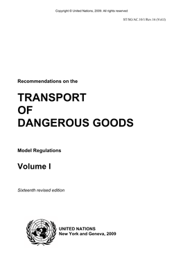 Transport of Dangerous Goods