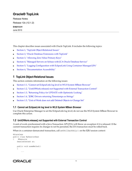Oracle® Toplink Release Notes Release 12C (12.1.2)