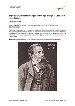 Friedrich Engels in the Age of Digital Capitalism. Introduction