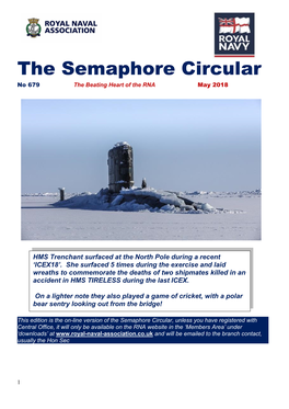 The Semaphore Circular No 679 the Beating Heart of the RNA May 2018