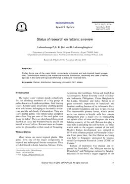 Status of Research on Rattans: a Review