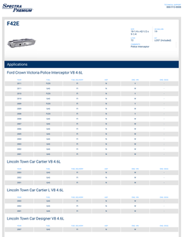 Applications Ford Crown Victoria Police Interceptor V8 4.6L Lincoln