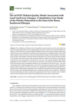 The Invest Habitat Quality Model Associated with Land Use/Cover Changes: a Qualitative Case Study of the Winike Watershed in the Omo-Gibe Basin, Southwest Ethiopia