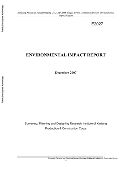 ENVIRONMENTAL IMPACT REPORT December