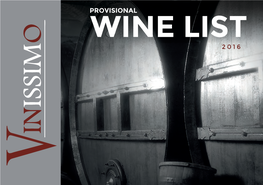 Provisional Wine List 2016