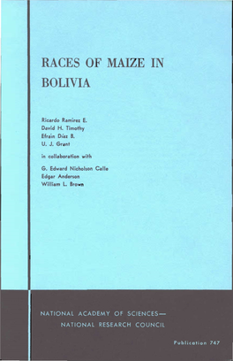 Races of Maize in Bolivia