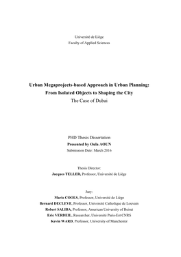 Urban Megaprojects-Based Approach in Urban Planning: from Isolated Objects to Shaping the City the Case of Dubai