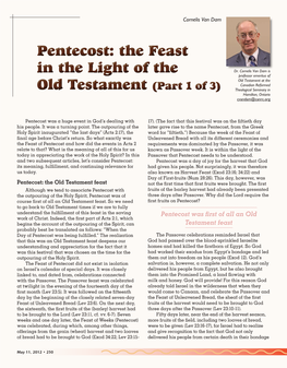 Pentecost: the Feast in the Light of the Old Testament (Part 1 of 3)