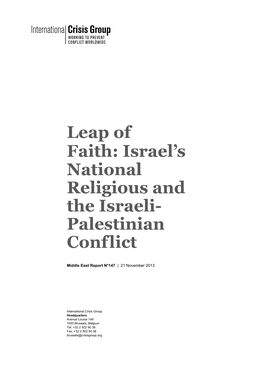 Israel's National Religious and the Israeli- Palestinian Conflict