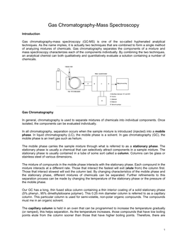 Gas Chromatography-Mass Spectroscopy