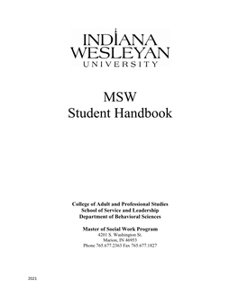 MSW Student Handbook