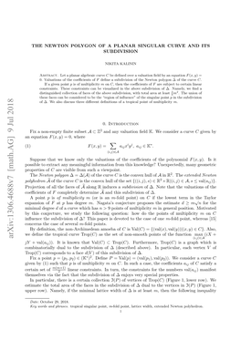 "The Newton Polygon of a Planar Singular Curve and Its Subdivision"