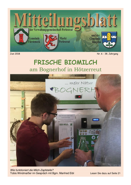 201806 Frische Biomilch Mittteilungsblatt Perlesreut