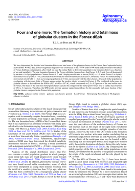 The Formation History and Total Mass of Globular Clusters in the Fornax Dsph T