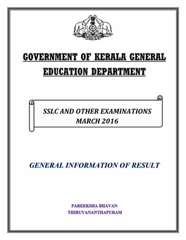 Government of Kerala General Education Department