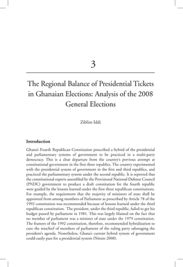 The Regional Balance of Presidential Tickets in Ghanaian Elections: Analysis of the 2008 General Elections