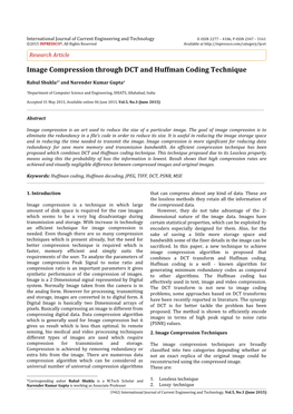 Image Compression Through DCT and Huffman Coding Technique