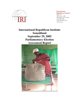 September 29, 2005 Parliamentary Election Assessment Report