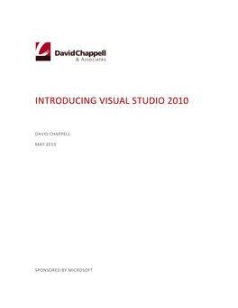 Introducing Visual Studio 2010