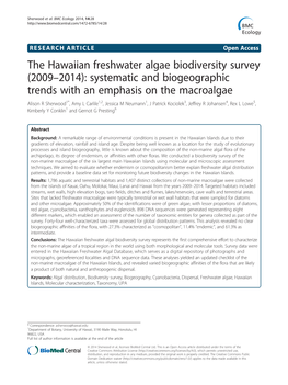 The Hawaiian Freshwater Algae Biodiversity Survey