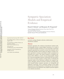 Sympatric Speciation: Models and Empirical Evidence