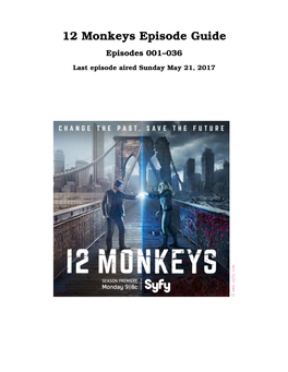 12 Monkeys Episode Guide Episodes 001–036