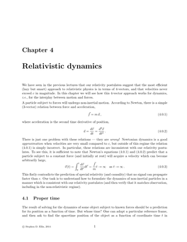 Relativistic Dynamics