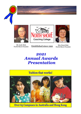2021 Annual Awards Presentation Principal’S Message