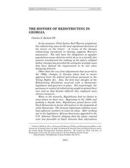 The History of Redistricting in Georgia