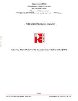 इंडियनरेअरअर्थ्सलऱलिटेि Indian Rare Earths Limited