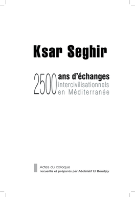 PDF. Ksar Seghir 2500Ans D'échanges Inter-Civilisationnels En