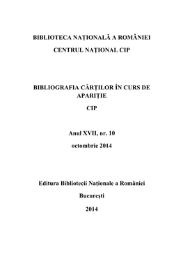 Bibliografia Cartilor in Curs De Aparitie