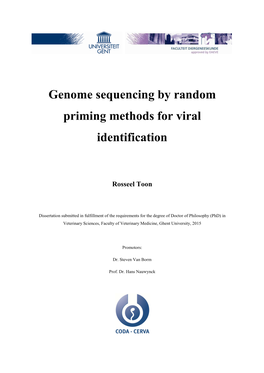 Genome Sequencing by Random Priming Methods for Viral Identification