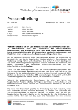 Pressemitteilung Nr.: 2019/245 Weißenburg I