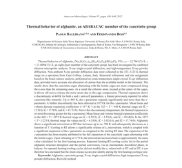 Thermal Behavior of Afghanite, an ABABACAC Member of the Cancrinite Group