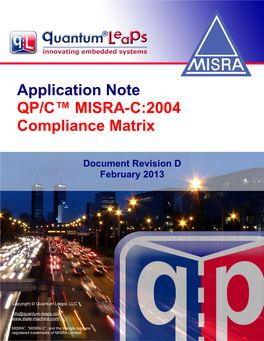 Application Note: QP/C MISRA-C:2004 Compliance Matrix
