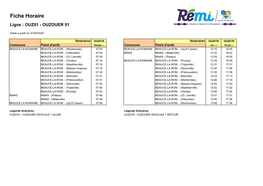 Fiche Horaire Ligne : OUZ01 - OUZOUER 01