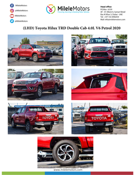 (LHD) Toyota Hilux TRD Double Cab 4.0L V6 Petrol 2020