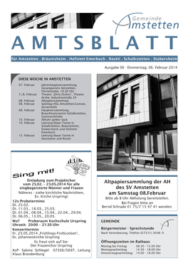 Amtsblatt a M T S B L A