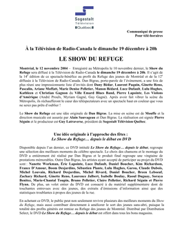 Le Show Du Refuge