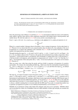 Denseness of Intermediate Β-Shifts of Finite Type