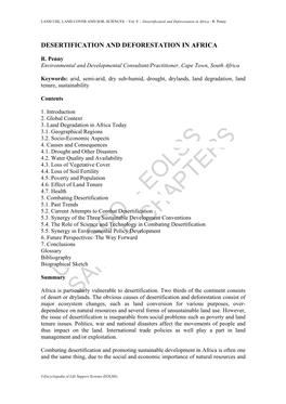 Desertification and Deforestation in Africa - R
