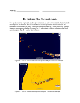 Hot Spots and Plate Movement Exercise