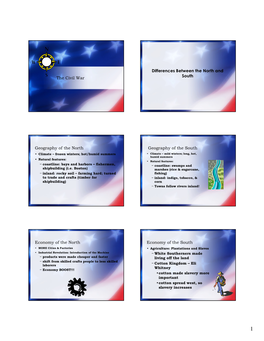 The Civil War Differences Between the North and South Geography of The