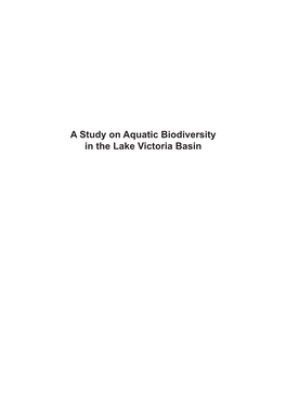 A Study on Aquatic Biodiversity in the Lake Victoria Basin