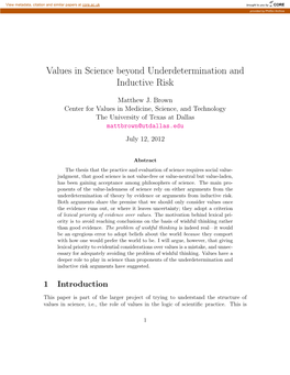 Values in Science Beyond Underdetermination and Inductive Risk
