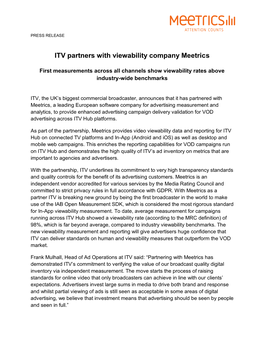 ITV Partners with Viewability Company Meetrics