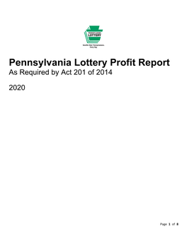 Profit Report for the Pennsylvania Lottery